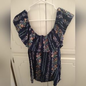 Off the shoulder floral ruffle top